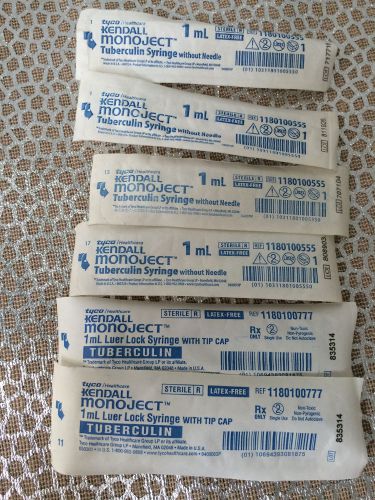 New--kendall monoject oral medication syringes tuberculin syringe 1 ml(1 cc) for sale