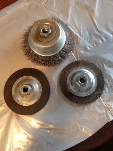 5&#034; Wire Brush And Metal Grinding Wheels 5/8 Thread Center