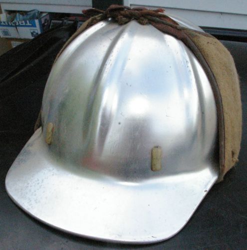 Vintage  metal mining  hard hat construction w/ winter b.f mcdonald cloth cover for sale