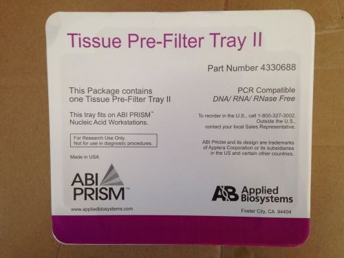 Tissue Pre-filter tray 1 by Applied Biosystems - 6 Trays Part NO 4330688