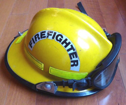 Morning Pride Lite Force V Firefighter Fireman Helmet Yellow  with Goggles