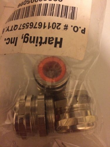 Lot Of Three NEW Harting Cable Connector (Orange Grommet)  09000005096