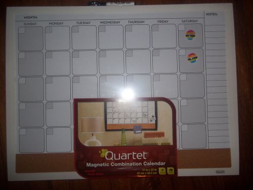 Magnetic Combination Calendar Board Dry Erase Cork 17&#034;x23&#034; Frame Whiteboard Memo