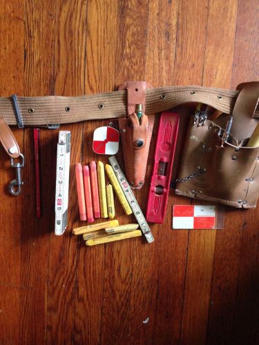 Vintage Surveying Equipment Tool Gamon Reel Brass Plumb And More