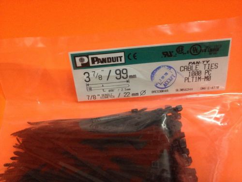 PANDUIT Cable Tie PLT1M-M0 Cable Ties NYLON 3.9&#034; Black (1 bag/1000 pcs)
