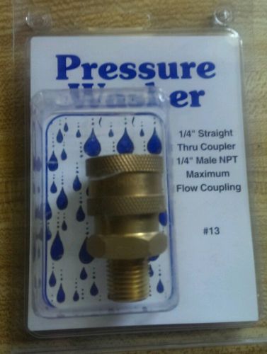 Pressure washer 1/4&#034; male (npt) brass quick connect coupler for sale