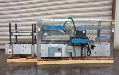 Abc stainless 30hm top and bottom case sealer with nordson 3500 glue unit for sale
