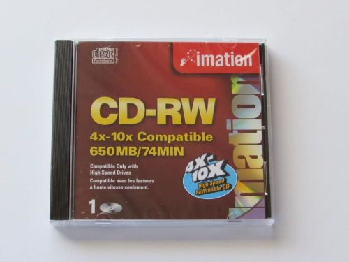 IMATION HIGH SPEED CD-RW REWRITABLE MEDIA 650 MB 74 MIN 4X10