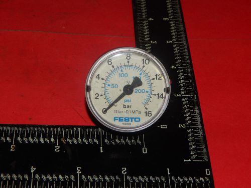 Festo 162839 Pressure Gauge 0-16BAR 0-300PSI (1.875)1-7/8&#034;in OD (.25)1/4&#034;in NPT