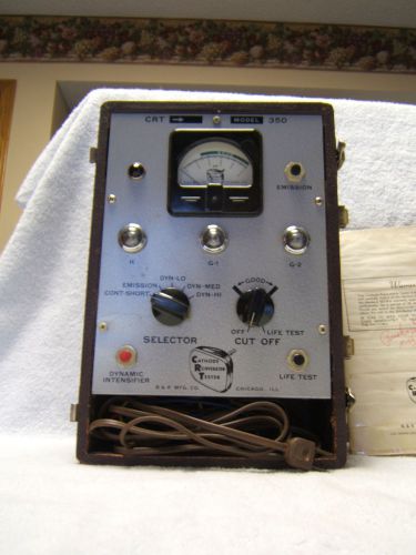 Vtg B &amp; K Cathode Rejuvenator Tester Mod 350 + Instruction Manual Untested