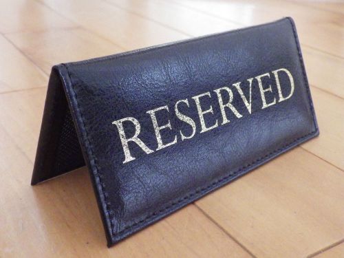 3 X RESERVED | menu table sign leather look table top | cafe hotel RESTAURAN