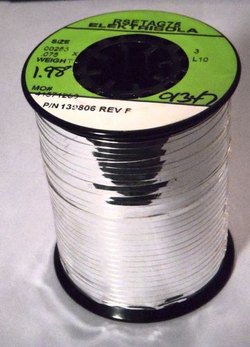 Elektrisola 7.5%  Silver Plated Copper Ribbon Wire .00255 X .075 W 1.98# Spool