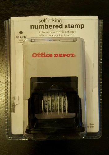 Office Depot Self-inking numbered stamp Black Ink w/ extra ink pad