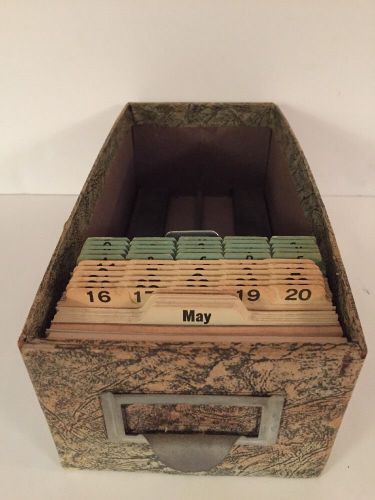 Vintage Card File Box With Dividers 11.5&#034; X 5&#034; X 4&#034;