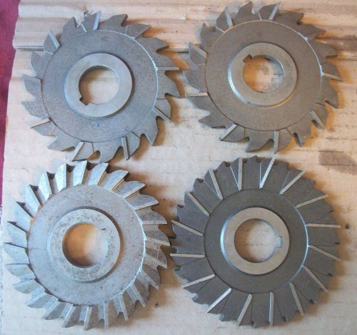 Lot of 4 USA SIDE MILLING CUTTERS VARIOUS SIZES