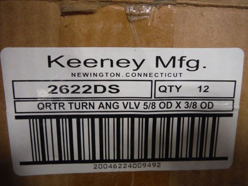KEENEY MFG. (2622DS) (12pcs) Quarter Turn Angle Valve 5/8&#034; O.D. X 3/8&#034; O.D.