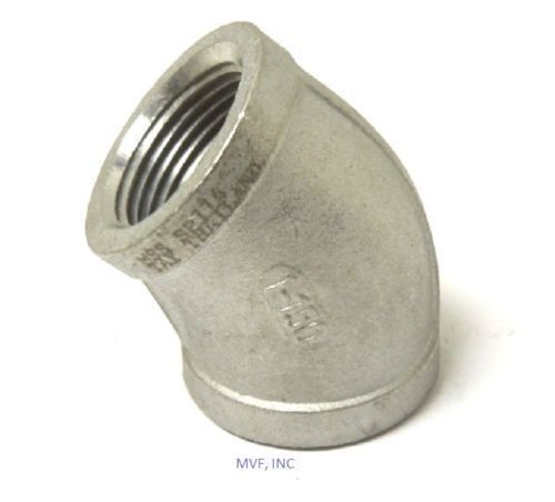 45 degree elbow 150# 304 stainless steel 1-1/4&#034; npt home brewing new &lt;760wh for sale