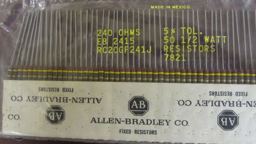 100 Allen Bradley Carbon Comp Resistors  240 ohms  1/2 watt  5%