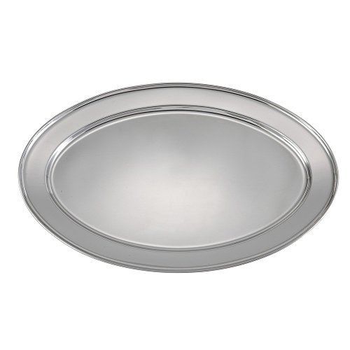 Winco OPL-22 Stainless Steel Oval Platter, 21.75-Inch by 14.5-Inch