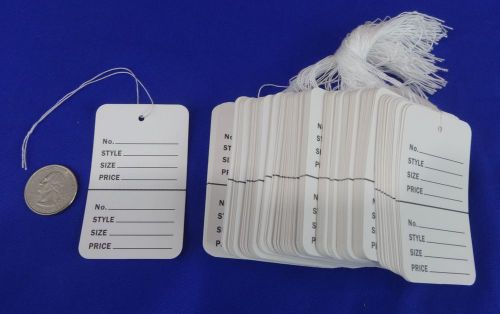 500 White Strung Garment Merchandise Price Tags Large