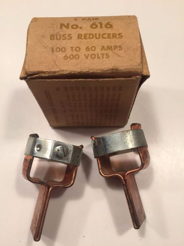 New bussmann no. 616 fuse reducers 100 to 60 amp 600v (1 pair)  nib for sale