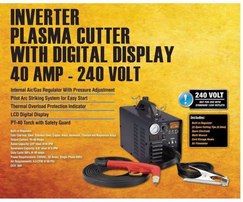 240 Volt Inverter Plasma Cutter with LCD Digital Display - Accessories Included