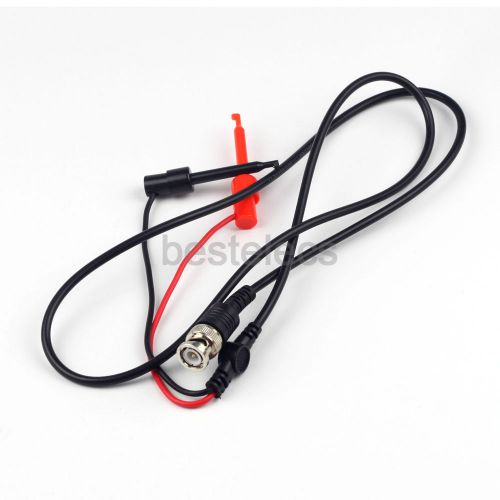 1 meter BNC Male Plug Q9 to Double Plastic Test Hook Clip Cable