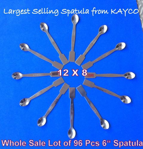 96 X SPATULA STAINLESS STEEL 6&#034; Spoon Type Lab Equipment Medical/General /Pharma