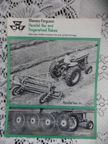 Massey Ferguson Parallel Bar Fingerwheel Rakes Advertising Manual Farm Brochure