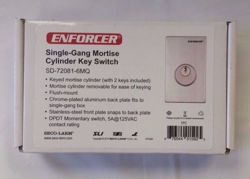Seco-Larm Enforcer Single-Gang Mortise Cylinder Key Switch [SD-72081-6MQ]
