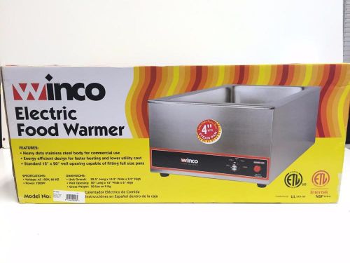 WINCO FW-S500 Countertop Electric Food Warmer - 1200 Watt - NIB