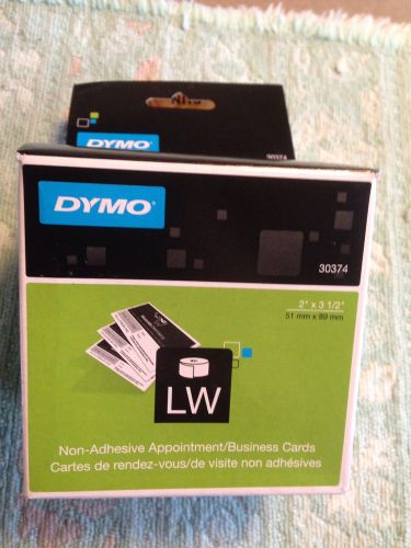 Dymo 30374 LW Business Card Labels, Non-Adhesive, 2&#034;x3-1/2&#034;, 300/RL, White