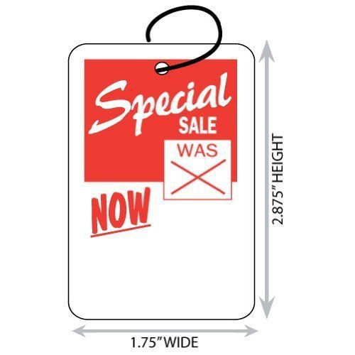 Large (1.75&#034; X 2.875&#034;) Promotional Special Sale Was/Now Merchandise Tag