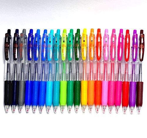 Zebra Sarasa Clip Gel Ink Pen, Extra Fine Point, 0.3 mm, 20 colors set (Japan