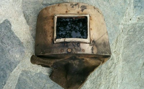 Vintage Welding Mask Shield Hood Helmet Cardboard, marked and unique