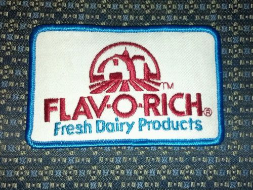 VINTAGE EMBROIDERY  FLAV-O-RICH FRESH DAIRY PRODUCTS PATCH