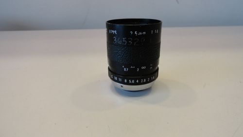 Lens 16: Cosmicar 25mm 1:1.4 TV Lens Television Lens