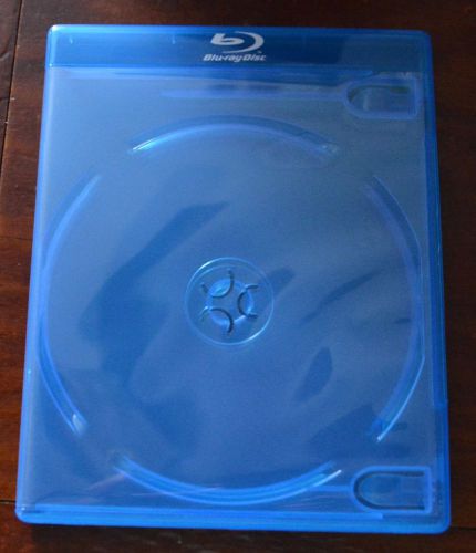 One -- Blu Ray DOUBLE DISC Empty Replacement Case with Logo -- NEW Generic Blue