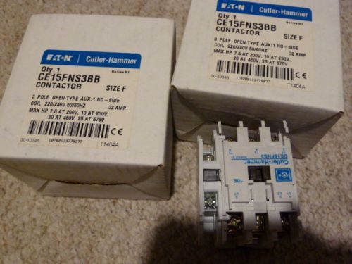 *new* eaton / cutler hammer ce15fns3bb iec contactor 3 pole open type 32 amp for sale