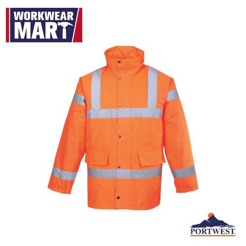 Portwest hi vis traffic jacket, high visibility work, ansi 3:2, orange s-5xl for sale