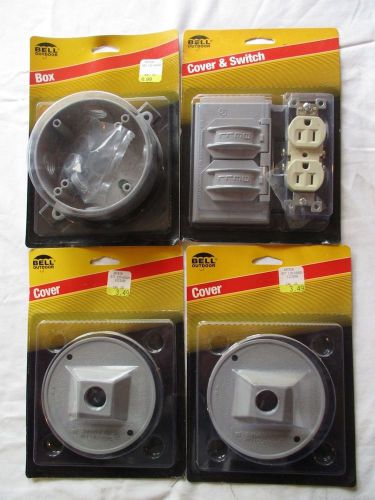 Bell Outdoor Box #5361-5, (2) Bell Covers #5193-5 &amp; Bell Cover &amp; Switch 5712-5