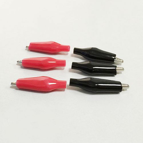 20pcs black/red 35mm insulated pvc sleeve small alligator clip crocodile clip for sale