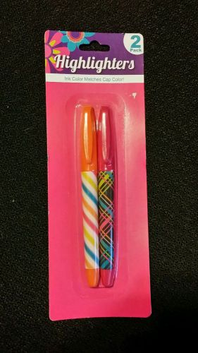 Highlighter 2 Pack , 2 Different Colors &#034;Pink And Orange &#034;
