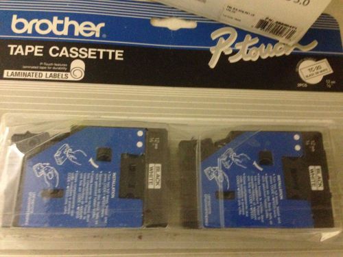2-PACK BROTHER P-TOUCH TC-20 TAPE CASSETTE BLACK ON WHITE