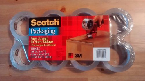 3m scotch - 8 rolls heavy duty shipping packing tape 436 yards - 3.1 mils thick for sale