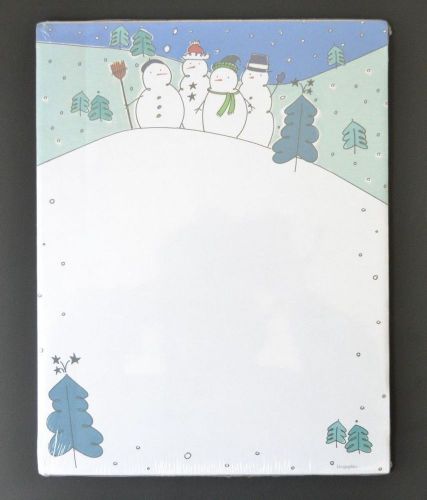 Geographics Snowmen Letterhead Stationery Printer 25 sheets Paper Acid Free