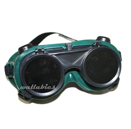 Welding cutting welders safety goggles  flip up glasses dark green lenses new for sale