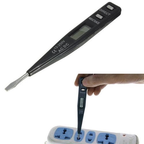 1pcs Black Electric Detector Pen AC DC digital testing LCD Display 12V-250V