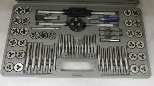 PITTSBURGH 60 Pc SAE &amp; Metric Tap and Die Set with Carrying Case ALLOY STEEL