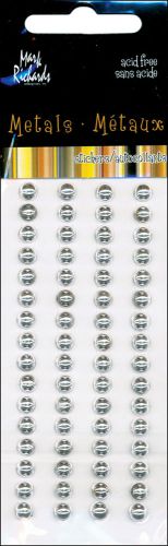 Raised Metal Dots 5mm Round 64/Pkg-Silver 842672016909